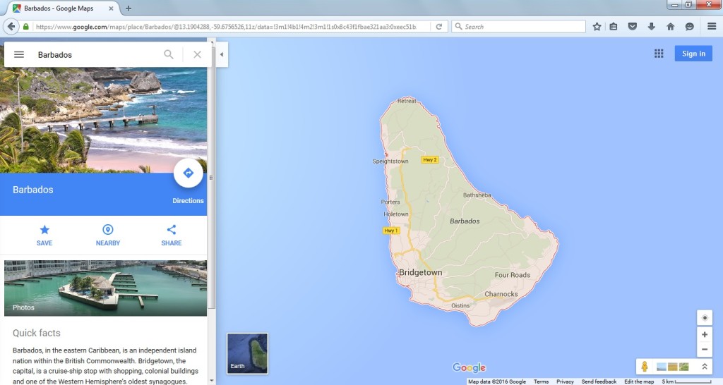 Google maps Barbados